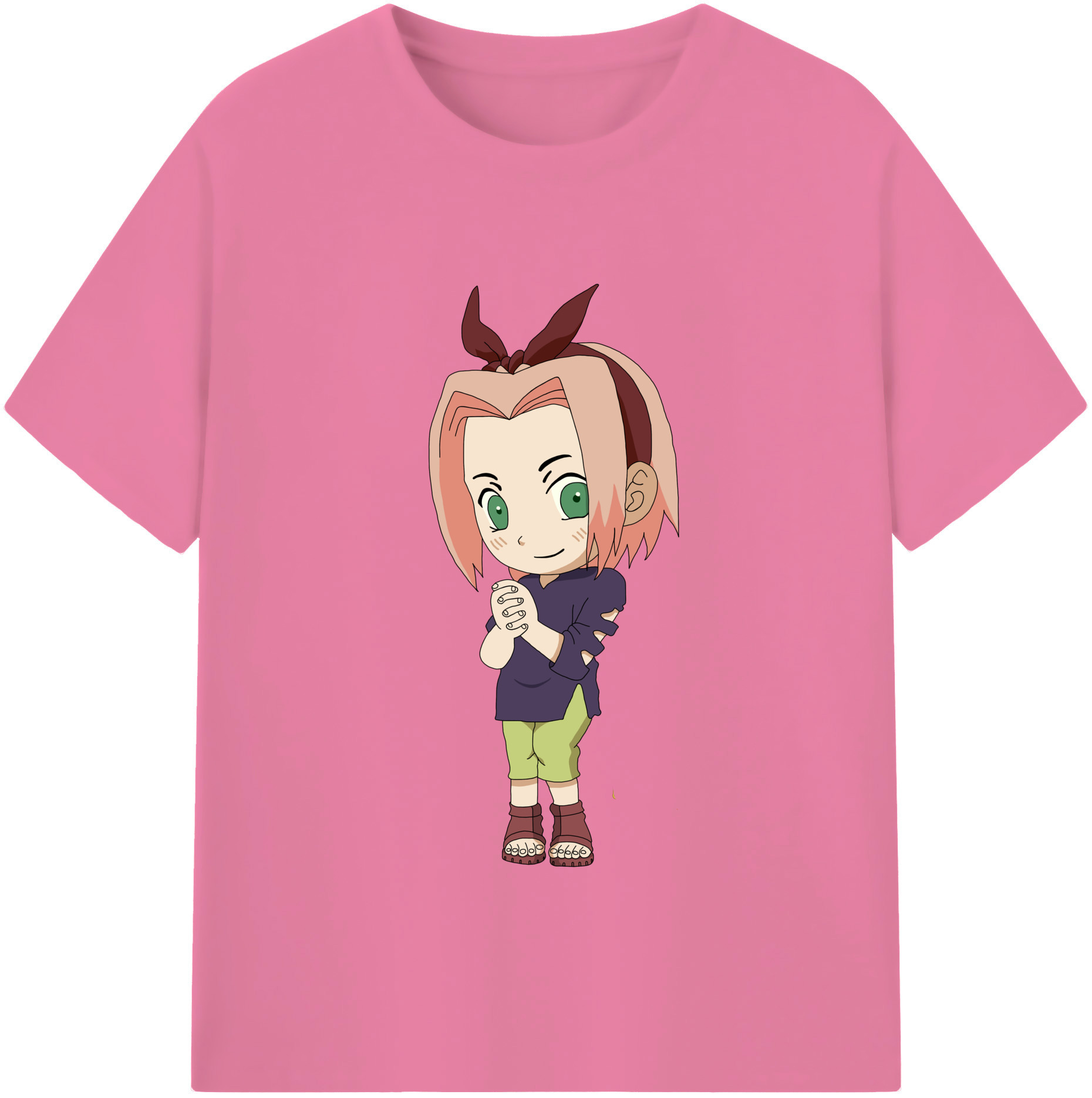 （画像用） NARUTO -ナルト- 春野サクラ Haruno Sakura 綿100％半袖Tシャツ（フロントプリント）